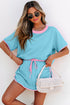 Contrast Trim Drop Shoulder Two Piece Skort Set