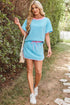 Contrast Trim Drop Shoulder Two Piece Skort Set