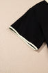 Contrast Trim Drop Shoulder Two Piece Skort Set
