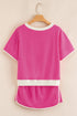 Contrast Trim Drop Shoulder Two Piece Skort Set