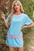 Contrast Trim Drop Shoulder Two Piece Skort Set