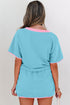 Contrast Trim Drop Shoulder Two Piece Skort Set