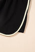 Contrast Trim Drop Shoulder Two Piece Skort Set