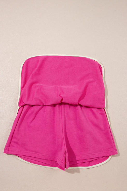 Contrast Trim Drop Shoulder Two Piece Skort Set