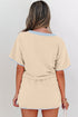 Contrast Trim Drop Shoulder Two Piece Skort Set
