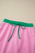 Contrast Trim Drop Shoulder Two Piece Skort Set