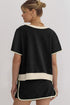 Contrast Trim Drop Shoulder Two Piece Skort Set