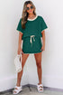 Contrast Trim Drop Shoulder Two Piece Skort Set