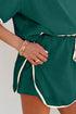 Contrast Trim Drop Shoulder Two Piece Skort Set