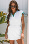 Contrast Trim Edge Cap Sleeve Collared Two Piece Dress