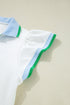 Contrast Trim Edge Cap Sleeve Collared Two Piece Dress