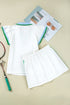 Contrast Trim Edge Cap Sleeve Collared Two Piece Dress