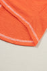 Contrast Trim Exposed Seam Short Sleeve V Neck Top