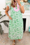 Contrast Trim Flutter Sleeve Floral Kaftan Maxi Dress