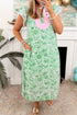Contrast Trim Flutter Sleeve Floral Kaftan Maxi Dress