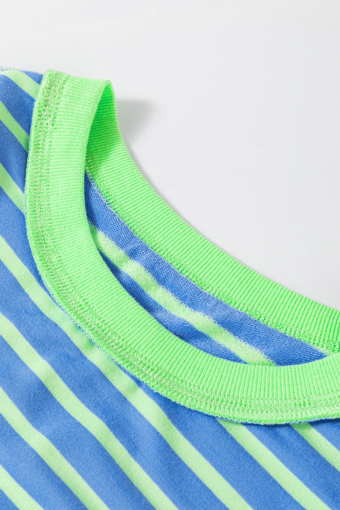 Contrast Trim High Low Pullover Tunic Sweatshirt