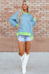 Contrast Trim High Low Pullover Tunic Sweatshirt