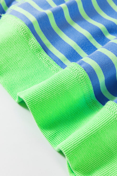 Contrast Trim High Low Pullover Tunic Sweatshirt