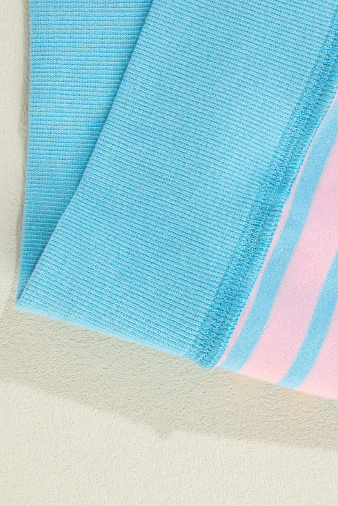 Contrast Trim High Low Pullover Tunic Sweatshirt