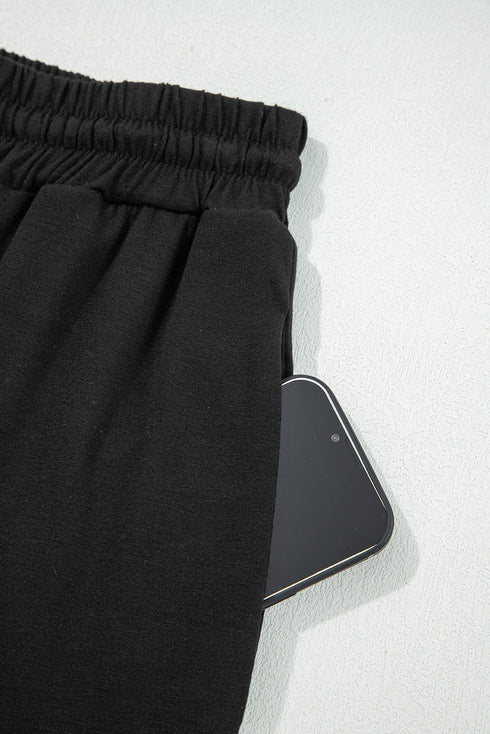 Contrast Trim Hooded Open Front Wide Leg Lounge Set