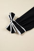 Contrast Trim Knot Cuff Cotton H Line Mini Dress