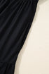Contrast Trim Knot Cuff Cotton H Line Mini Dress