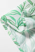 Contrast Trim Leaf Print Puff Sleeve Woven Blouse