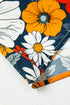 Contrast Trim Patchwork V Neck Long Sleeve Floral Dress