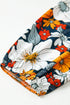 Contrast Trim Patchwork V Neck Long Sleeve Floral Dress