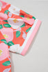 Contrast Trim Polo Collar T Shirt Floral Dress