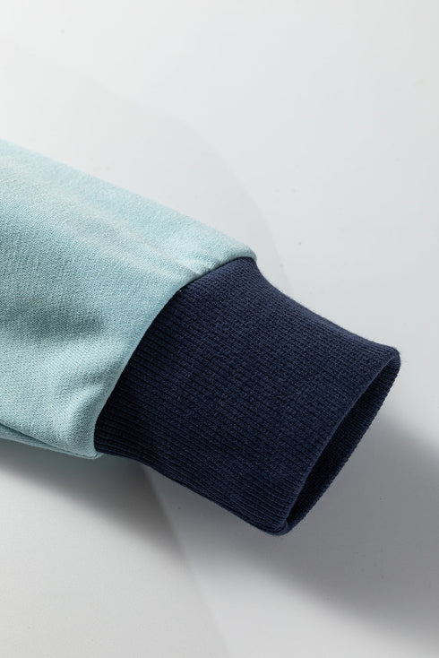 Contrast Trim Reverse Seam Detail Long Sleeve Sweatshirt