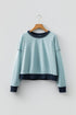 Contrast Trim Reverse Seam Detail Long Sleeve Sweatshirt