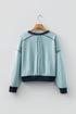 Contrast Trim Reverse Seam Detail Long Sleeve Sweatshirt