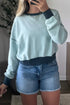 Contrast Trim Reverse Seam Detail Long Sleeve Sweatshirt