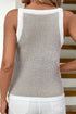 Contrast Trim Ribbed Knit Sleeveless Sweater Vest
