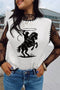 Contrast Trim Round Neck Rodeo Cowboy Sweater Vest