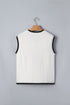 Contrast Trim Round Neck Rodeo Cowboy Sweater Vest