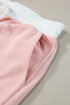 Contrast Trim Ruffled Sleeve Smocked Drawstring Short Set