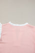 Contrast Trim Ruffled Sleeve Smocked Drawstring Short Set