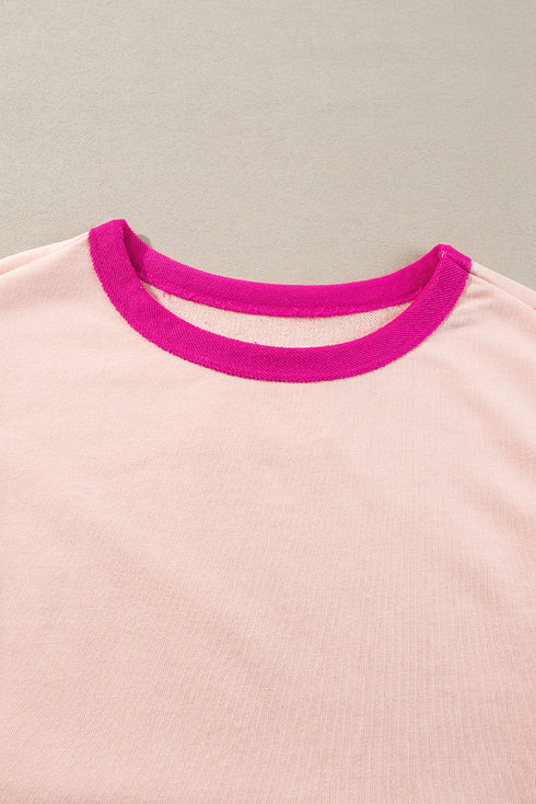 Contrast Trim Star Graphic Long Sleeve Sweatshirt