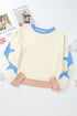 Contrast Trim Star Graphic Long Sleeve Sweatshirt