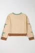 Contrast Trim Star Graphic Long Sleeve Sweatshirt