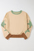 Contrast Trim Star Graphic Long Sleeve Sweatshirt