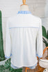 Contrast Trim Striped Patchwork V Neck Blouse