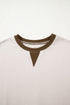 Contrast Trim Striped Sleeve Relaxed Fit Pullover Sweatshirt