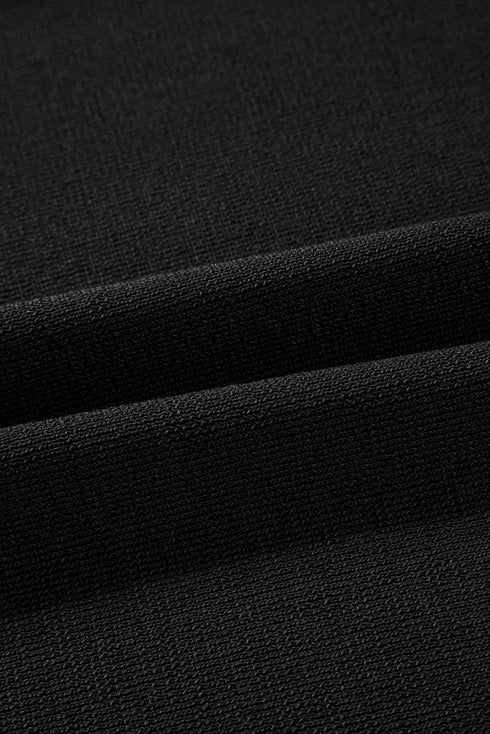 Contrast Trim Textured Knit Half Sleeve Drop Shoulder Drawstring Waist Wide Leg Two Piece Pant Set