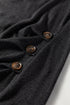 Contrast Trim V Neck Button Detail Long Sleeve Top