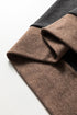 Contrast Trim V Neck Button Detail Long Sleeve Top