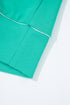 Contrast Trim V Neck Pullover Top Matching Short Sets