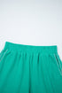 Contrast Trim V Neck Pullover Top Matching Short Sets